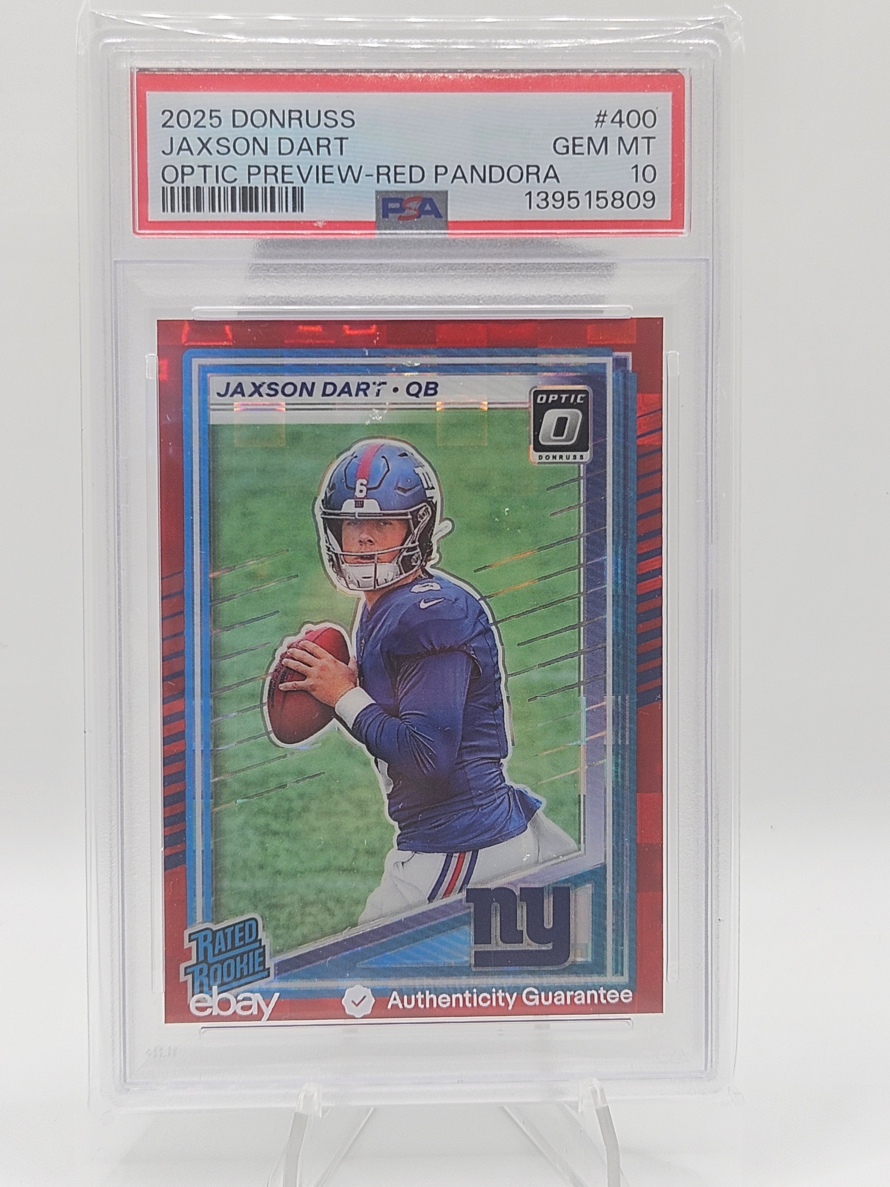 Jaxson Dart PSA 10 2025 Optic Pandora Rookie Card